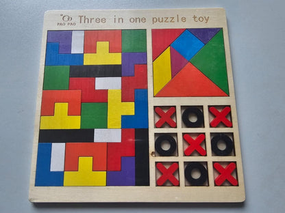 3 in 1 Wooden Puzzle Toy