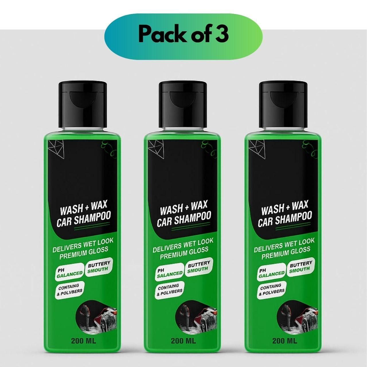 Wash And Wax Car Shampoo 200Ml (Pack Of 3)