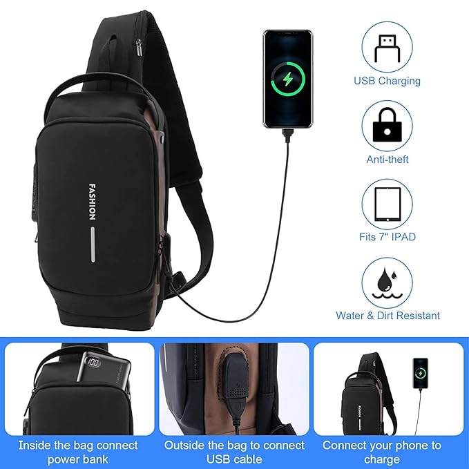 Unisex Multifunction Anti-theft Sling Bag, Cross Body Backpack