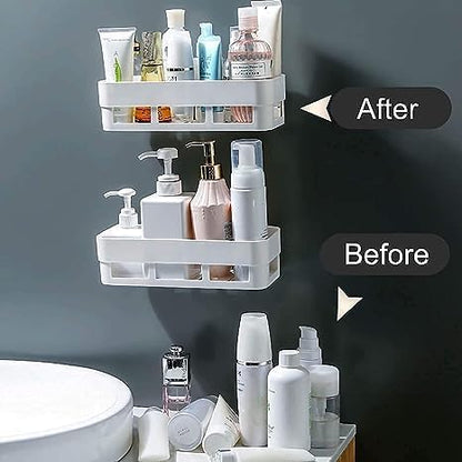No-Drill Multipurpose Wall Shelf – Self-Adhesive Bathroom & Kitchen Organizer Rack(Pack Of 1)