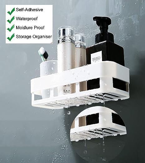 No-Drill Multipurpose Wall Shelf – Self-Adhesive Bathroom & Kitchen Organizer Rack(Pack Of 1)