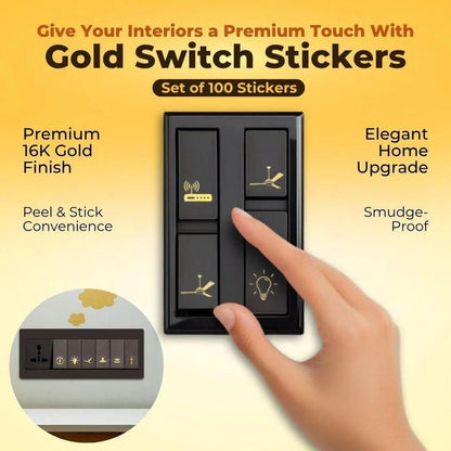 Gold Switch Stickers (Pack Of 1)